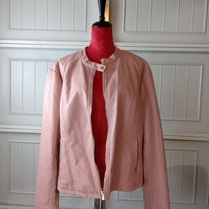 Chic Pink Faux-Leather Jacket — Women’s XXL / New York & Company